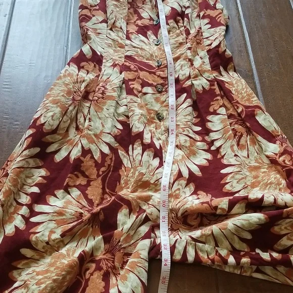 Free People Shasta Print Corduroy Shortsleeve Jumpsuit Floral Back Out Cutout - Picture 13 of 17